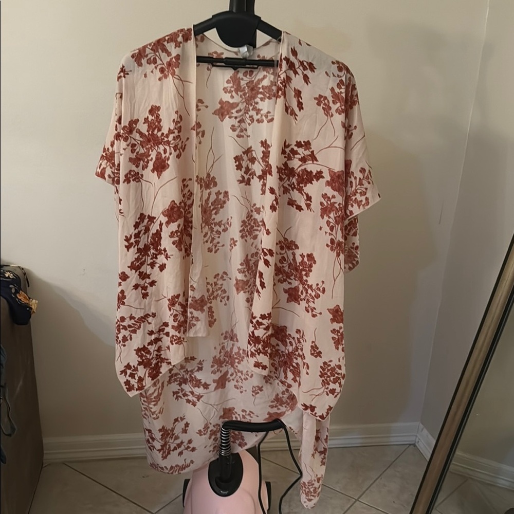 Elegant Floral Open-Front Kimono